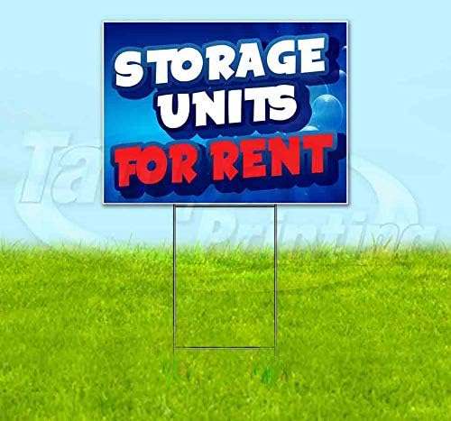 Storage Unit for Rent (18" x 24") Yard Sign, Quantity Discounts, Multi-Packs, Includes Metal Step Stake, Bandit, New, Advertising, USA
