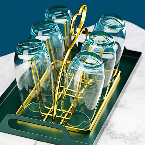 CUKBLESS Highball Glasses Set of 6 - Crystal Tall Drinking Glasses - Cocktail Glass Cups for Mojito, Juice, Beverage, and water - 19 Oz (Blue)