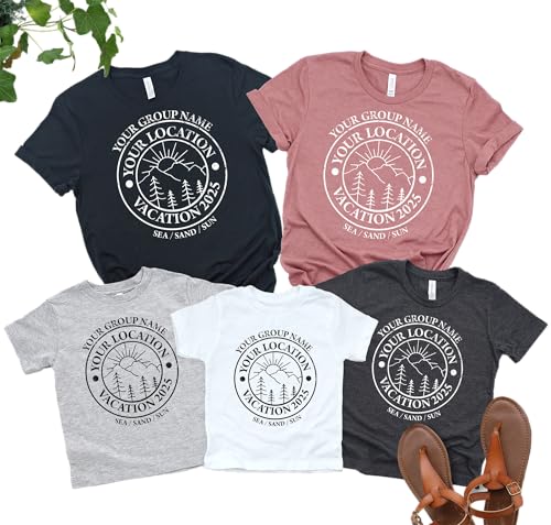Personalized Summer Vacation Family Shirts Customizable Family Reunion Tees Custom Vacation Shirts for the Whole Family3