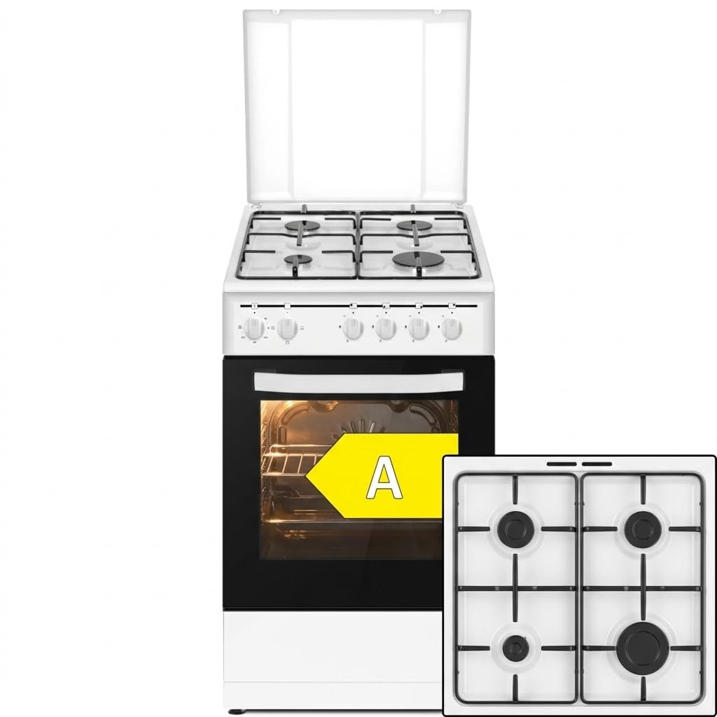 PKM GH4-50 EO AQ Stand-Gasherd 9050 Watt 50 cm 3 Backofenfunktionen Energieeffizienzklasse A