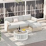 CHITA Outdoor Furniture Set 3 Piece, Patio Conversation Set, Acacia Wood