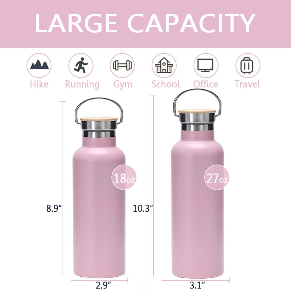 Botella Agua Acero Inoxidable - Botella Agua Niños - 500ml/750ml - Botella Termica Boca Estándar - Sin BPA, para Niños & Adultos, Deporte, Oficina, Yoga, Ciclismo