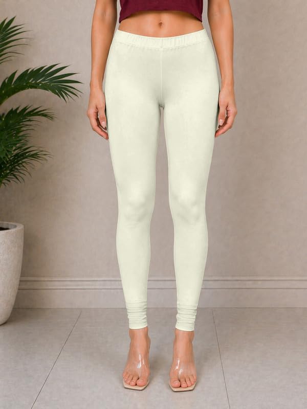 Image of TRENDMALLS Women's Microfiber Elastane Stretch Soft Churidar Length Leggings with Ultrasoft Waistband