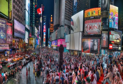 AOFOTO 12x8ft Times Square Background New York Landmark City Skyscraper