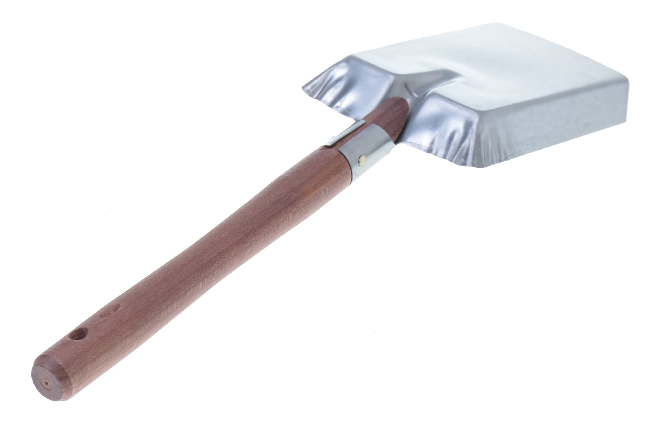 Pelle à Charbon 44 cm Galvanisée – Pelle à Cendres avec Manche en Bois pour Cheminée, Poêle, Barbecue, Foyer