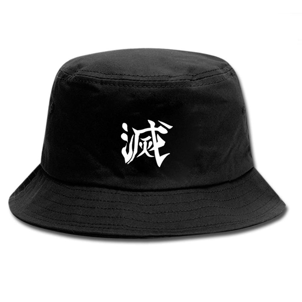 PAPLIUAnime Hat Demon Slayer Kimetsu no Yaiba Fisherman Beach Hat Sun Hat Fishing Hats UV Protection Bucket Hat Beanie Cap for Hiking