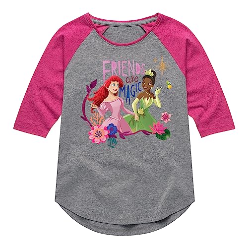 Disney Princess - Friends are Magic - Toddler and Youth Girls Raglan Graphic T-Shirt