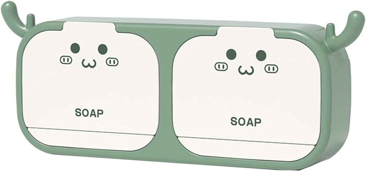 GION Double Soap Holder Box Flip-Top Soap Stand with Hook Wall-Mounted Drain Soap Storage Box Punch-Free Flip Laundry Soap Box (1Pcs) (B0DCGDFVRG) Amazon Price History, Amazon Price Tracker