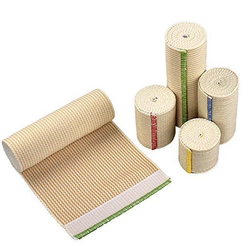 NexSkin Elastic Compression Wrap (2â€ 3" 4" 6" Variety Pack) with Hook and Loop Fasteners at Both Ends | Stretch Cotton Athletic Bandage Roll | Support & First Aid for Sports, Medical, Injury Recovery