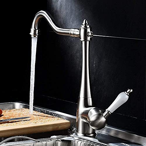 Mitigeur d'évier nostalgie en laiton durable avec poignée céramique