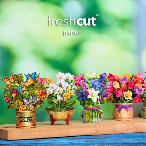 Freshcut Paper 7407 Pop Up Cards, 6 Inch Mini Sized Forever Flower Bouquet 3D Popup Greeting Cards thumb #8