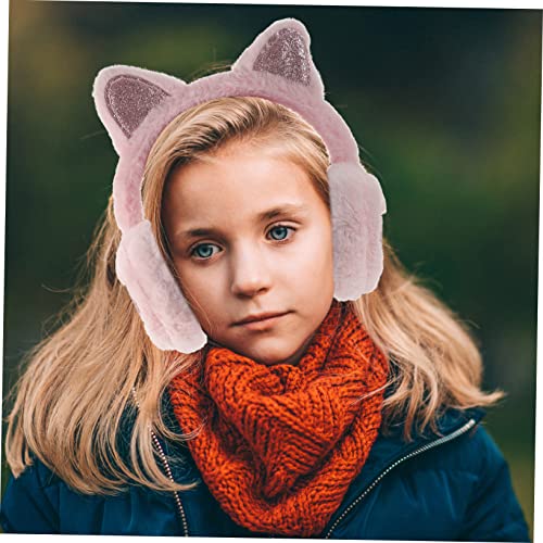 Plush Cat Ear Earmuffs Warm Winter Ear Covers for Boys and Cute Outdoor Ear Warmers with Adorable Cat Ears for Cold Weather and Intimate4