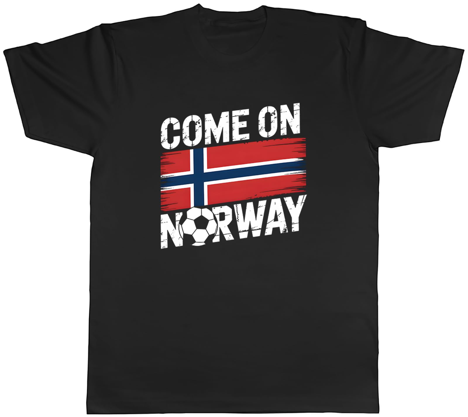 Shopagift Come on Norway Supporter Football Fan Mens Black T-Shirt Tee