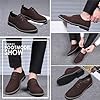 Men's Suede Leather Lace Up Derbys Brogues Shoes, Mens Formal Shoes Brogues Wedding Shoe Casual Stacked Heel Office Shoe Classic Oxfords (Brown,10) #2