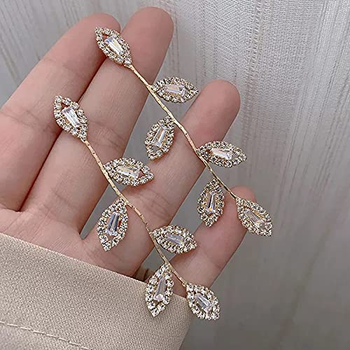 Bridal Earrings For Wedding Rhinestone Dangle Earrings Leaf Earrings Long Earrings Elegant For Women #TOP5