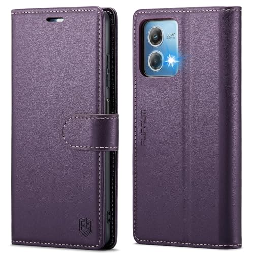 FLIPALM for Moto G Stylus 5G 2024 Wallet Case with RFID Blocking Credit Card Holder,PU Leather Flip Kickstand Shockproof Cover Women Men for Motorola Moto G Stylus 5G 2024 Phone Case (Purple)