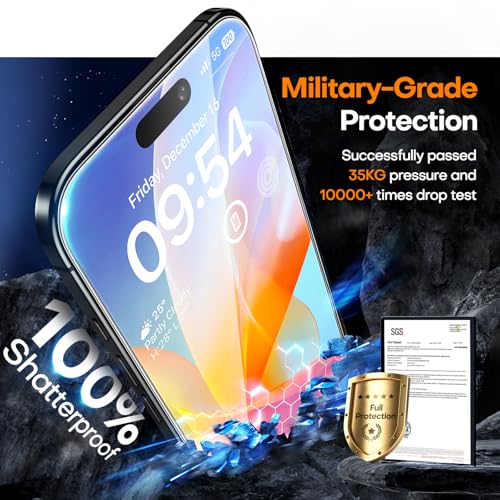 Image of TAURI 3 Pack for iPhone Air Screen Protector 6.5 inch with Auto-Installation Tool, Tempered Glass, Scratch-Resistant, [Military Grade Protection] Film