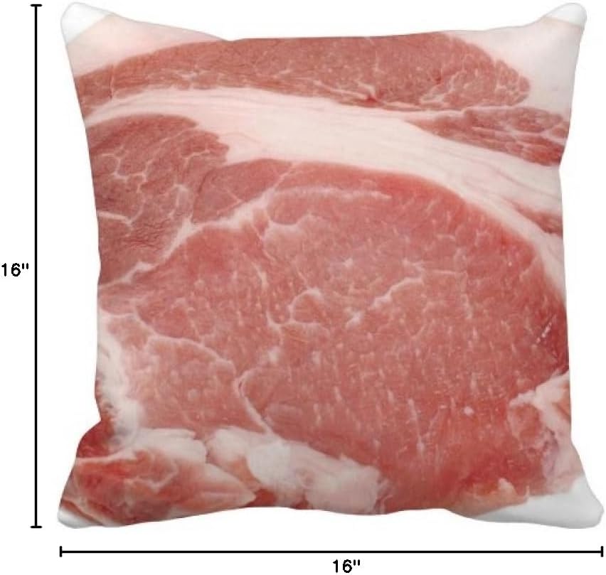 DIYthinker Pork Raw Meat Food Texture Throw Pillow Sleeping Sofa Cushion Cover