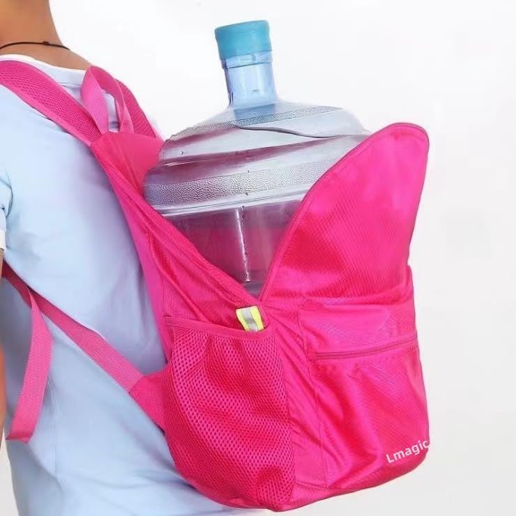 Foldable Backpack, Lightweight Travel Daypack (Orange) - Image 2