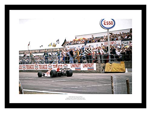 Home Of Legends White Framed James Hunt Wins 1976 British Grand Prix Formula One Photo Memorabilia