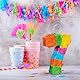 Relaxdays Pinata Zahl 7, Regenbogenpinata Geburtstag, HxBxT: 21cm x 15.5cm x 4cm., Mini Piñata Kinder, zum Befüllen, bunt