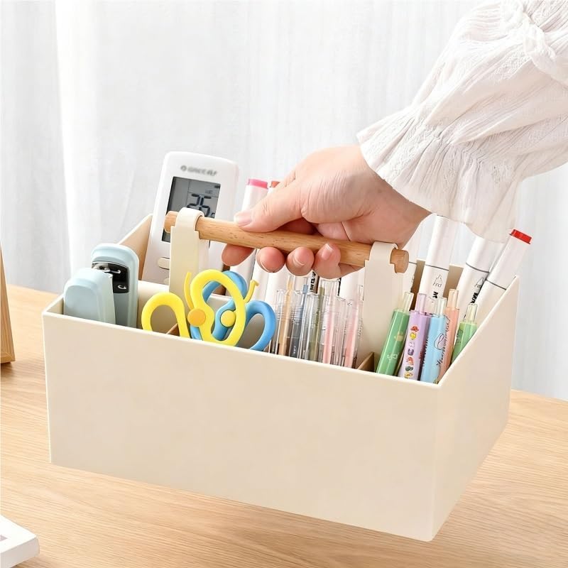 Handheld Stationery Storage Box Large Capacity Brush Color Pen Organizing image 3