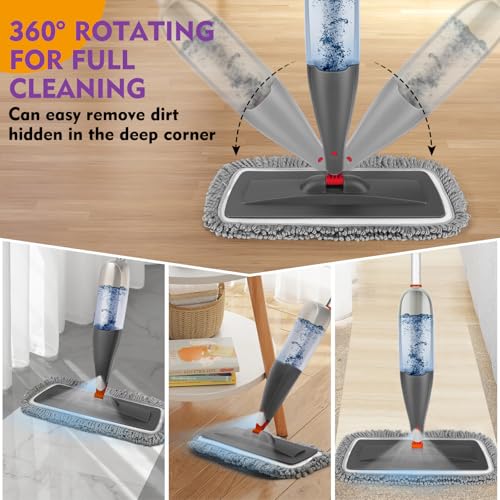 image for CLDREAM Spray Mop for Floor Cleaning with Washable Pads, Microfiber We