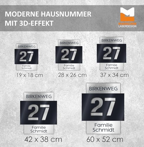 Hausnummer Manschin-Laserdesign – Individuell anpassbares Schild