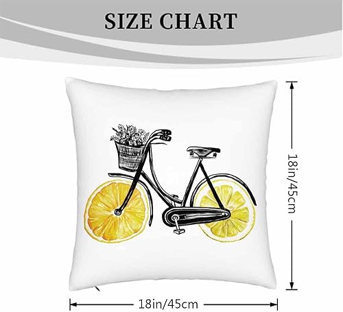 Miniatura 4 de Juego de 2 fundas de cojín naranja y amarillo limón para bicicleta, acuarela, dibujadas a mano, divertidas ruedas de frutas cítricas y flores