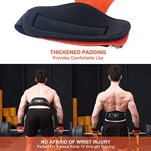 pedkit Las para levantamento de peso com ganchos Las de levantamento de couro para levantamento de p