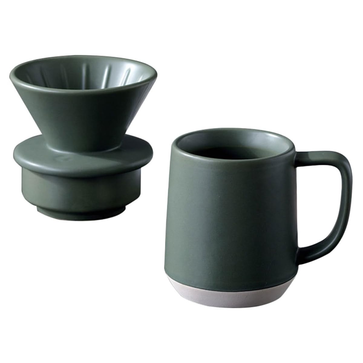 Alipis Keramik Kaffeefilterbecher mit Milchfilter Handgefertigte Manuelle Filtertasse Feinporiger Keramikfilter Tragbar für Home Office