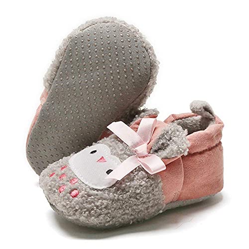 Image of E-FAK Newborn Baby Cozy Fleece Booties with Grippers Winter Slippers Socks Soft Sole Stay On Infant First Walker Crib Shoes