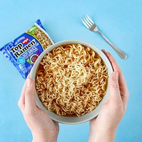 Image of Nissin Top Ramen Noodle Soup, Soy Sauce, 3 Ounce (Pack of 72)