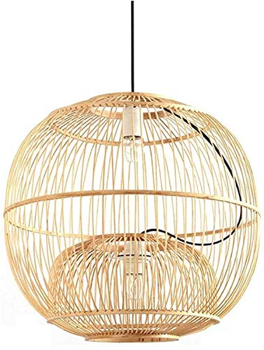 Suspension rotin RLKHXBS - Diffusion lumineuse rétro et ombres tamisées