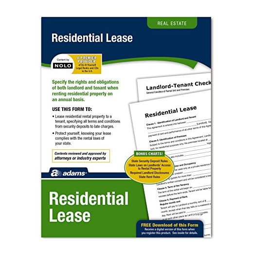 Adams Residential Lease, Forms and Instructions [Print and Downloadable] (LF310)