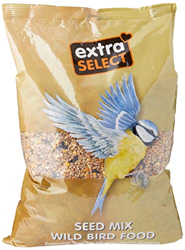 Extra Select Wild Bird Seed Mix with Black Sunflower Seeds Wheat Dari Millet Seeds - Nutrient Rich Wild Bird Food for Small Birds - 3kg