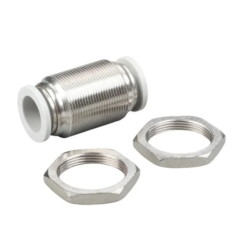 5/10/20 piezas PM compresor neumático manguera de aire kit conector rápido tubo recto mamparo adaptador de tubo 4 6 8 12 8 mm (PM8-8 O.D.8 mm, 10 piezas)