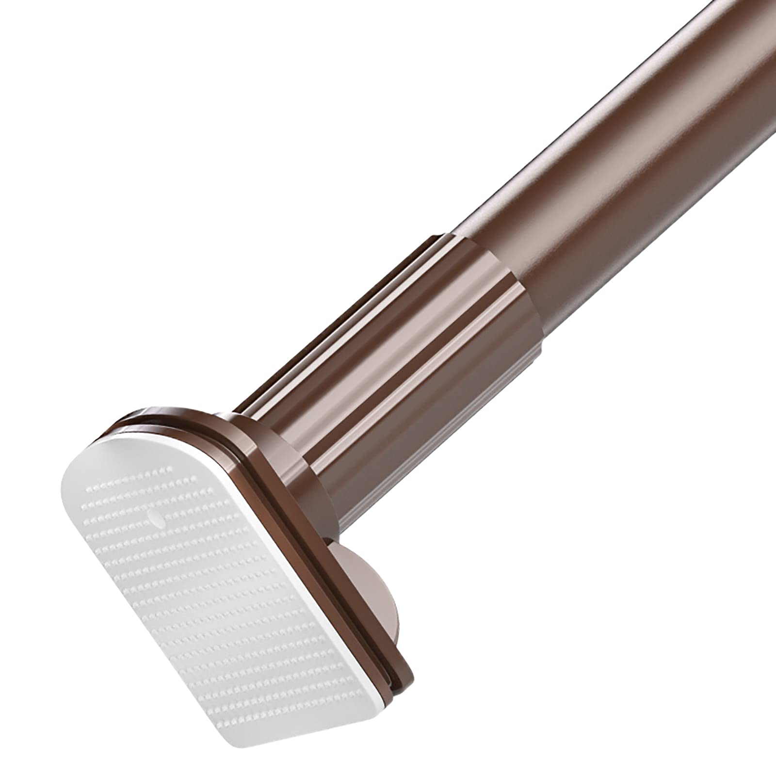 Tension Shower Curtain Rod with Hooks Rust Proof Non Slip Expandable Rod for Bathroom Brown 270 320cm (106 126 inch)