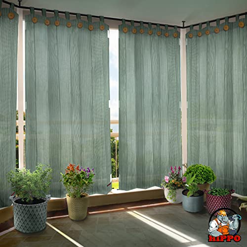 Image of HIPPO HDPE 230 GSM Outdoor Loop Curtain (Moon-Stone, 3FTX9FT, Pack of 2)