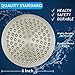 Voolan High Pressure Rain Shower Head - Luxury Modern Look - The Perfect Adjustable Replacement For Your Bathroom Showerhead - Comfortable Shower Experience Even at Low Water Flow (6” Brushed Nickel)