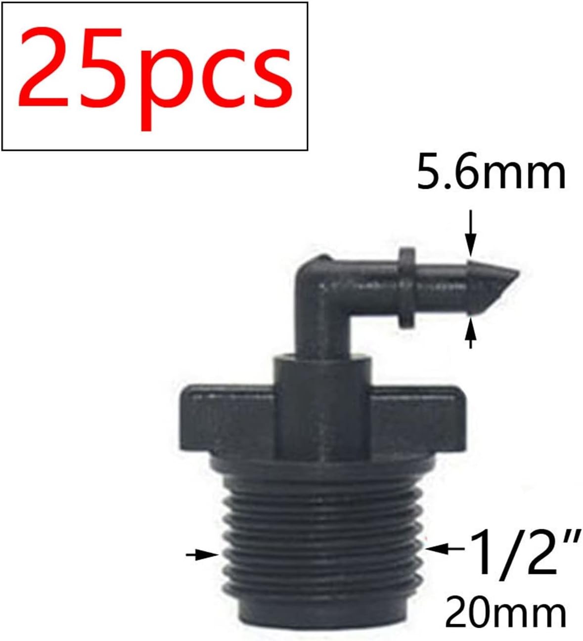 Quick Coupling Adapter With Barbed Connector For Irrigation Garden Watering Greenhouse 25Pcs (Color : K)