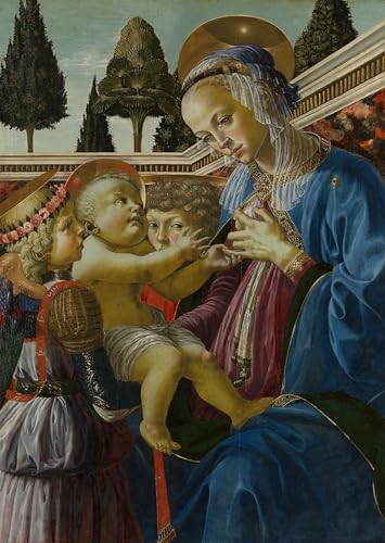 Art Mural Classique La Vierge et l'Enfant Verrocchio pour Décoration Chambre Coucher 60x90