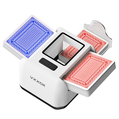 Image of Automatic Card Shuffler for 1-2 Decks Dual Motor Not Stuck Card Automatic Sensing Function Rechargeable Card Shuffler Low Noise Card Shuffler for Poker Uno,Bridge,Spades,Card Games