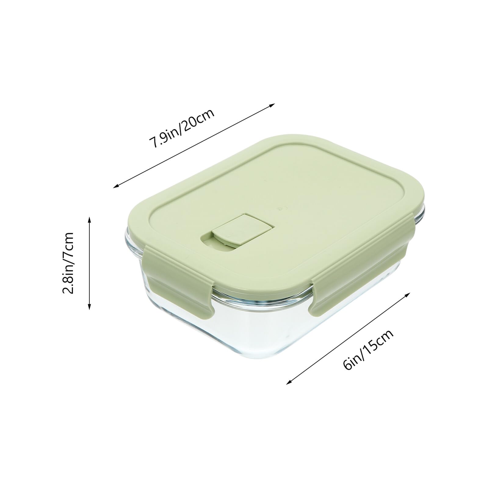 Boîte à Bento Réutilisable 3 Pièces en Verre et Pp Vert