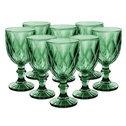 Opiniones de Copas de agua más recomendados. 44 VITTORI Copas Vidrio Vino tinto Labrada Agua Cristal 245 ML (8, Verde)