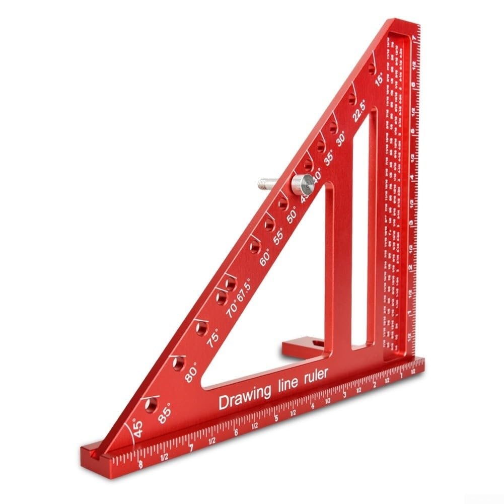 Präzises metrisches Dreieckslineal, Aluminiumlegierung, Geodreieck für genaue Winkelmarkierung, Anreißwerkzeug, DIY, 21,5 cm