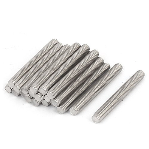 uxcell M6 x 50mm 304 Stainless Steel Fully Threaded Rod Bar Studs Hardware 20 Pcs