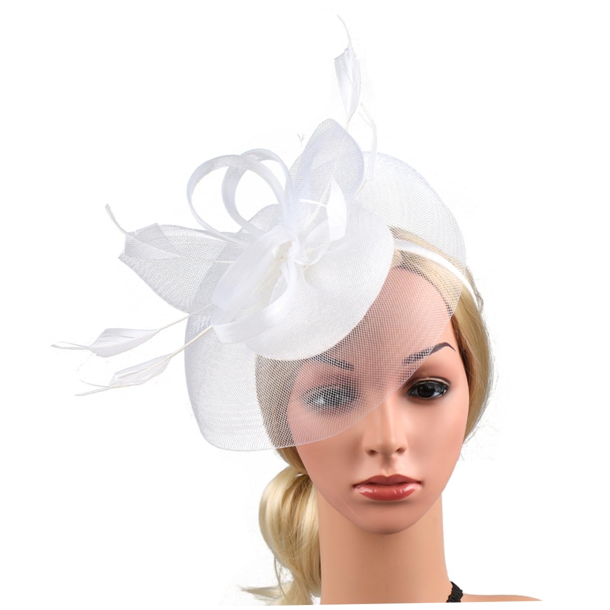 ifundom 5pezzi Fascinator Elegante con Fiori Rete per Cerimonie Cappello da Sposa per Matrimoni e Feste Accessorio Leggero per Tea Party e Banchetti