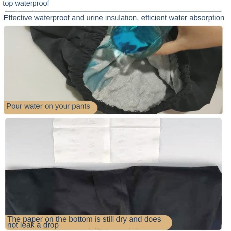 Adult Elderly Cloth Incontinence Shorts - Washable, Leak-Proof Cotton Underwear for Bedridden Care, Men, and Women (Blue,Large)