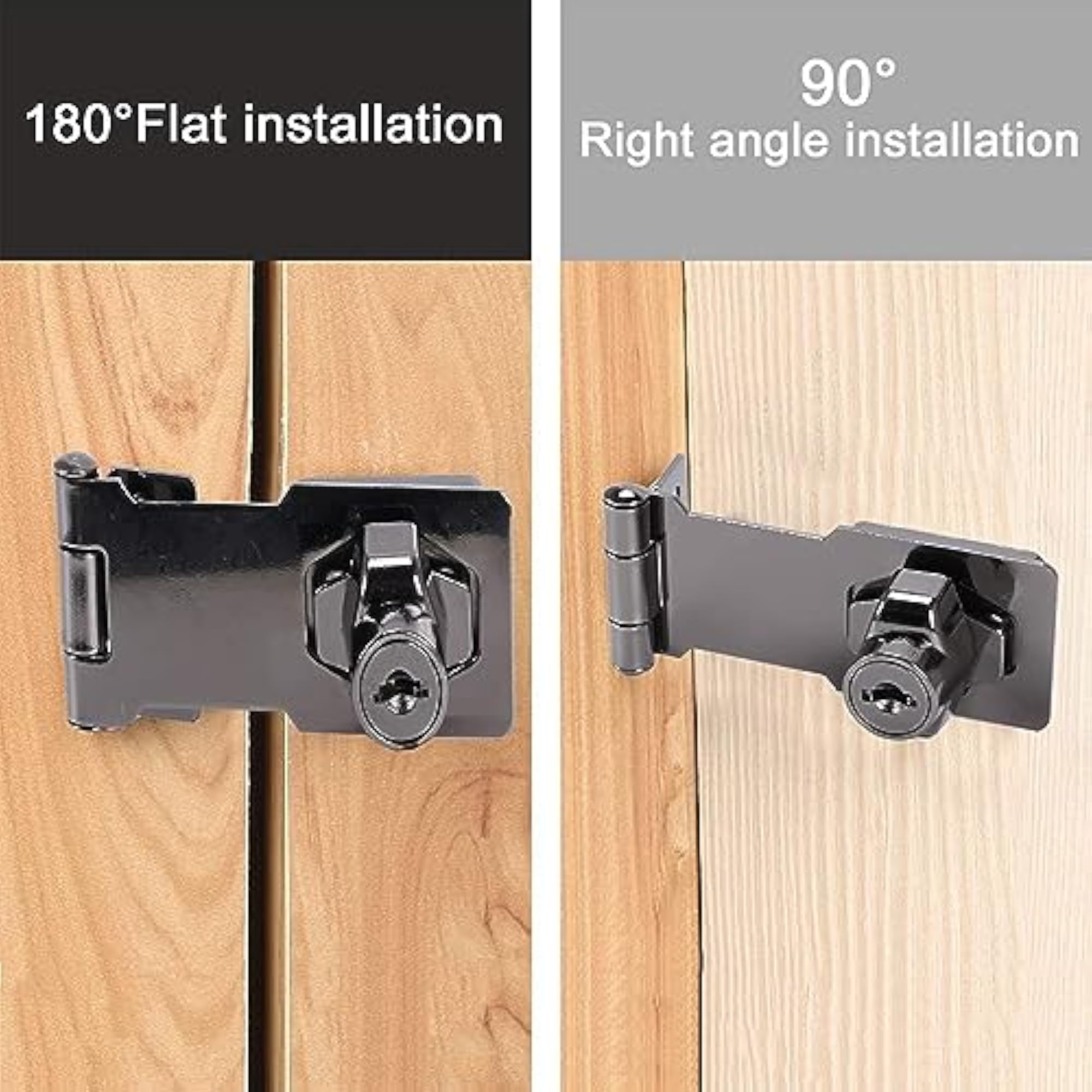 3 Inch Drawer Lock with Key, Metal Hasp, Pack of 2